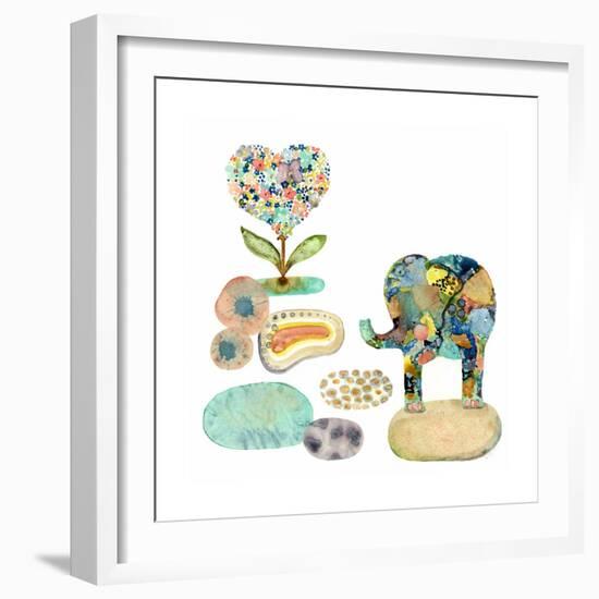 Stepping Stones Elephant-Wyanne-Framed Giclee Print