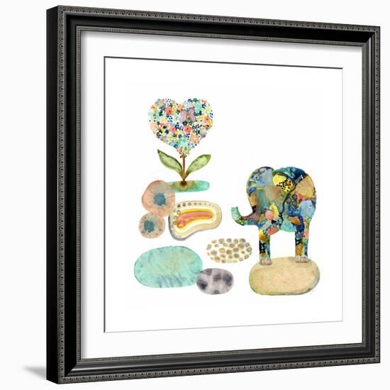 Stepping Stones Elephant-Wyanne-Framed Giclee Print