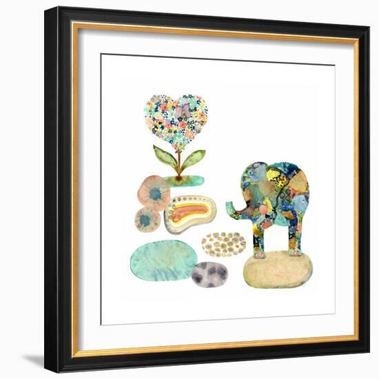 Stepping Stones Elephant-Wyanne-Framed Giclee Print