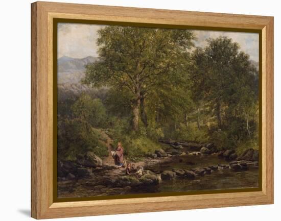 Stepping Stones on the River Rothay, under Loughrigg, 1857-George Pettitt-Framed Premier Image Canvas