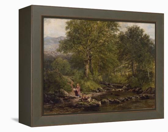 Stepping Stones on the River Rothay, under Loughrigg, 1857-George Pettitt-Framed Premier Image Canvas