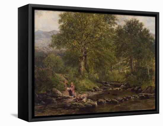 Stepping Stones on the River Rothay, under Loughrigg, 1857-George Pettitt-Framed Premier Image Canvas