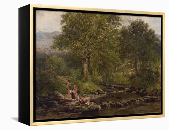 Stepping Stones on the River Rothay, under Loughrigg, 1857-George Pettitt-Framed Premier Image Canvas