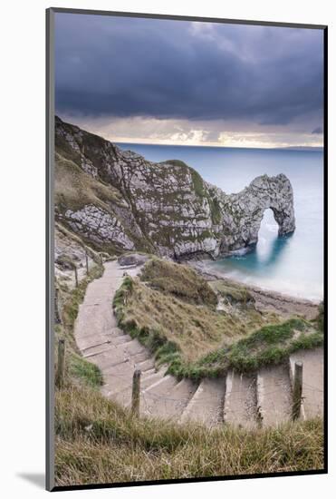 Steps leading down to Durdle Door on the Jurassic Coast, Dorset, England. Autumn (November) 2014.-Adam Burton-Mounted Photographic Print