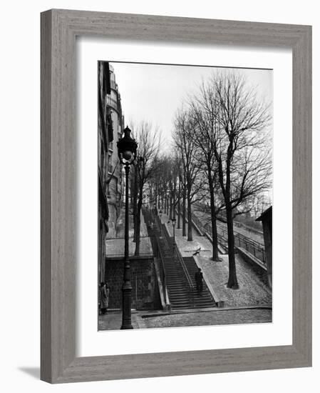 Steps Leading to the Top of the Butte Montemartre-Ed Clark-Framed Photographic Print