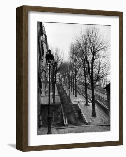 Steps Leading to the Top of the Butte Montemartre-Ed Clark-Framed Photographic Print