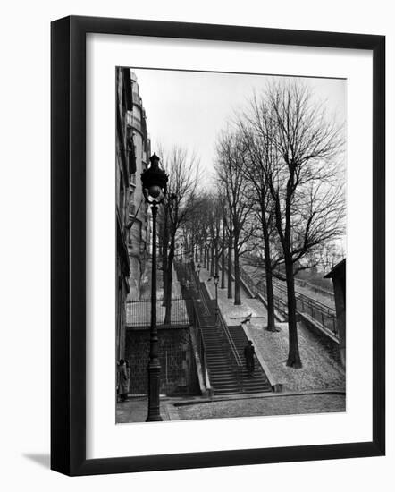 Steps Leading to the Top of the Butte Montemartre-Ed Clark-Framed Photographic Print