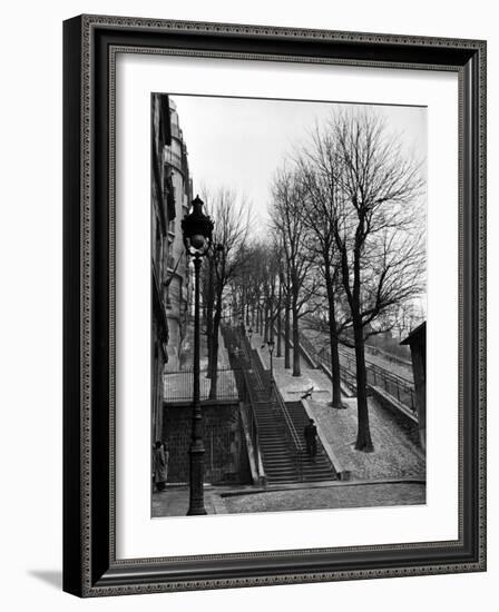 Steps Leading to the Top of the Butte Montemartre-Ed Clark-Framed Photographic Print