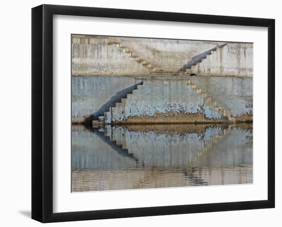 Steps mirrored on small lake, Jodhpur, India-Adam Jones-Framed Photographic Print