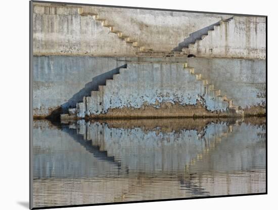 Steps mirrored on small lake, Jodhpur, India-Adam Jones-Mounted Photographic Print