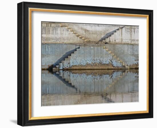 Steps mirrored on small lake, Jodhpur, India-Adam Jones-Framed Photographic Print