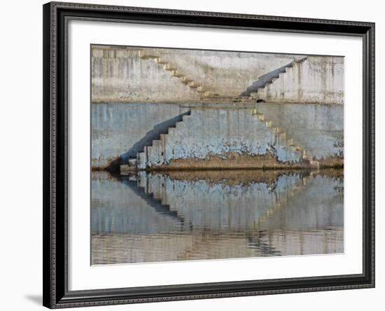 Steps mirrored on small lake, Jodhpur, India-Adam Jones-Framed Photographic Print