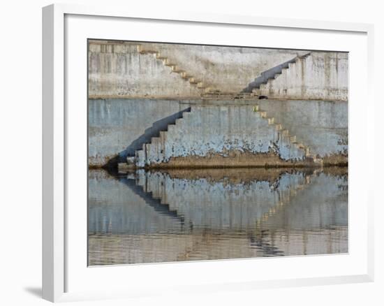 Steps mirrored on small lake, Jodhpur, India-Adam Jones-Framed Photographic Print