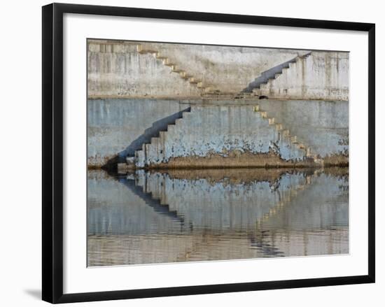 Steps mirrored on small lake, Jodhpur, India-Adam Jones-Framed Photographic Print