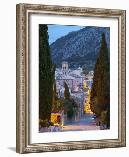 Steps of the Way of the Cross and Nostra Senyora Dels Angels Church, Pollenca, Mallorca, Balearic I-Doug Pearson-Framed Photographic Print