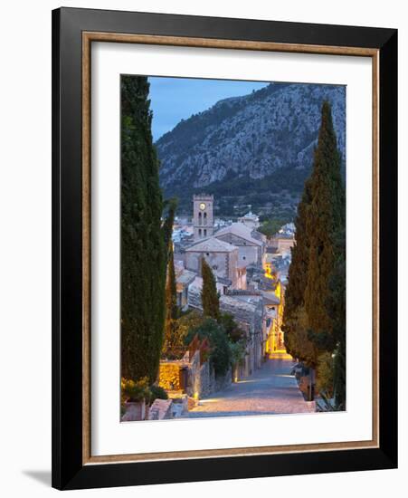 Steps of the Way of the Cross and Nostra Senyora Dels Angels Church, Pollenca, Mallorca, Balearic I-Doug Pearson-Framed Photographic Print