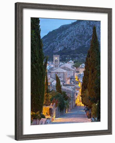 Steps of the Way of the Cross and Nostra Senyora Dels Angels Church, Pollenca, Mallorca, Balearic I-Doug Pearson-Framed Photographic Print