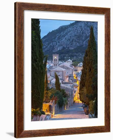 Steps of the Way of the Cross and Nostra Senyora Dels Angels Church, Pollenca, Mallorca, Balearic I-Doug Pearson-Framed Photographic Print