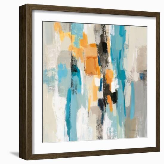 Steps on Sand I Aqua Sq-Silvia Vassileva-Framed Art Print