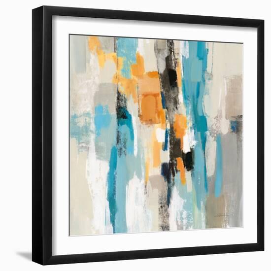 Steps on Sand I Aqua Sq-Silvia Vassileva-Framed Art Print