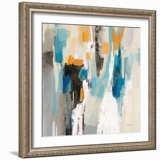 Steps on Sand II Aqua Sq-Silvia Vassileva-Framed Art Print