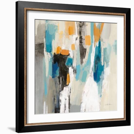 Steps on Sand II Aqua Sq-Silvia Vassileva-Framed Art Print