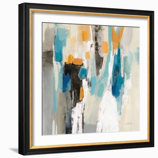 Steps on Sand II Aqua Sq-Silvia Vassileva-Framed Art Print