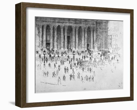 Steps Outside the West Front of St Paul's Cathedral, City of London, 1900-Joseph Pennell-Framed Giclee Print