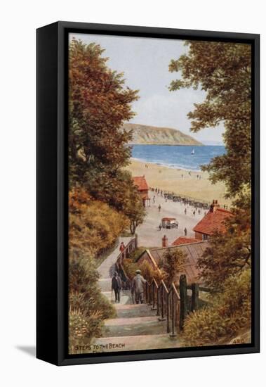 Steps to the Beach, Filey-Alfred Robert Quinton-Framed Premier Image Canvas