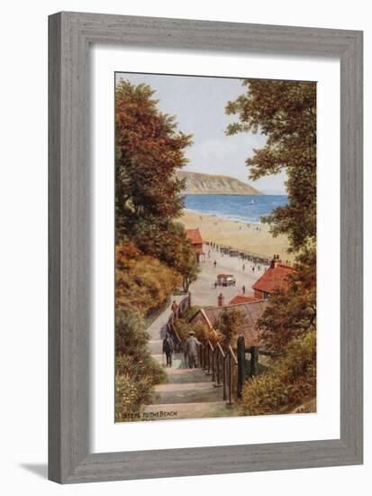 Steps to the Beach, Filey-Alfred Robert Quinton-Framed Giclee Print