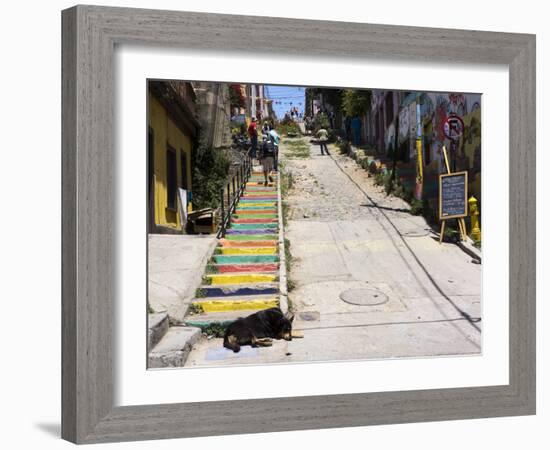 Steps, Valparaiso, Chile-Peter Groenendijk-Framed Photographic Print