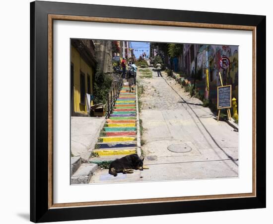 Steps, Valparaiso, Chile-Peter Groenendijk-Framed Photographic Print