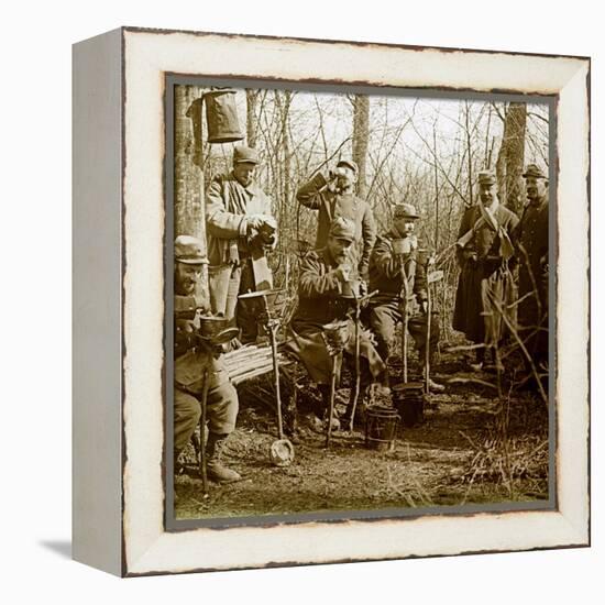 Stereo Glass Plate on the First World War: Camp in a Wood, Lunch Break (Photo)-Anonymous Anonymous-Framed Premier Image Canvas