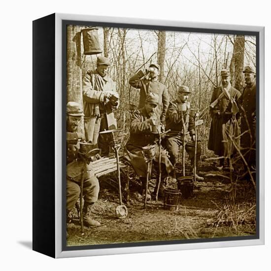 Stereo Glass Plate on the First World War: Camp in a Wood, Lunch Break (Photo)-Anonymous Anonymous-Framed Premier Image Canvas