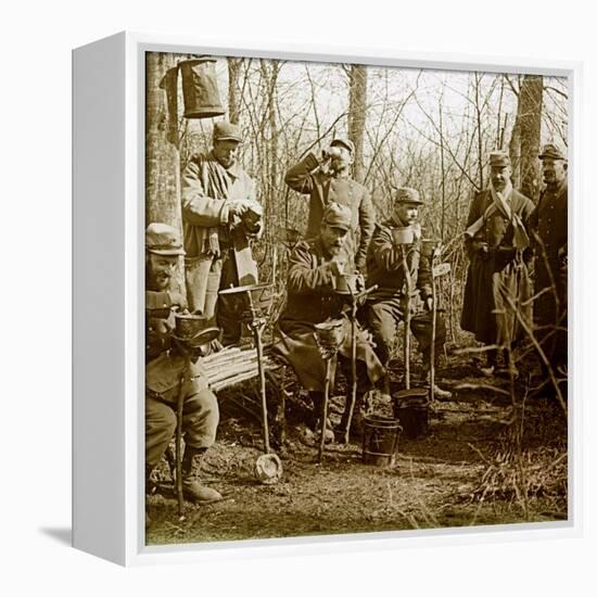 Stereo Glass Plate on the First World War: Camp in a Wood, Lunch Break (Photo)-Anonymous Anonymous-Framed Premier Image Canvas