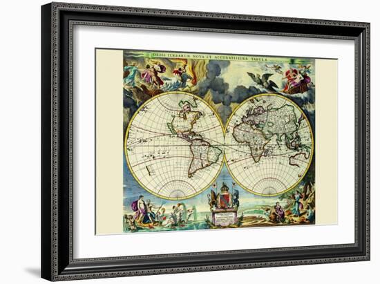 Stereographic Map of the World-Moses Pitt-Framed Art Print