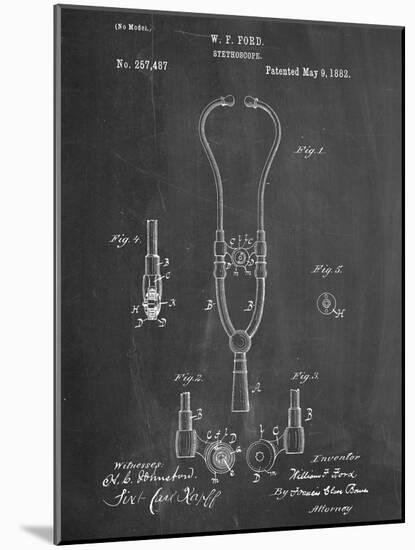 Stethoscope Patent-null-Mounted Art Print