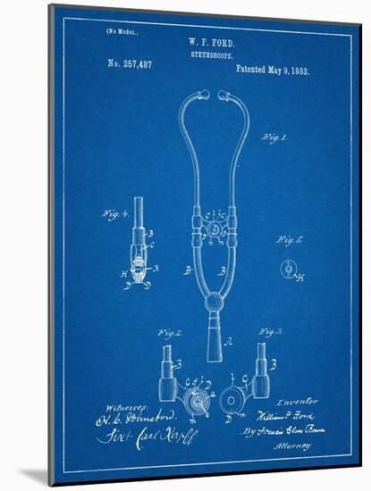 Stethoscope Patent-null-Mounted Art Print
