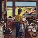 "Doing Dishes at the Beach", July 19, 1952-Stevan Dohanos-Giclee Print