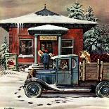 "Rural Post Office at Christmas," December 13, 1947-Stevan Dohanos-Giclee Print