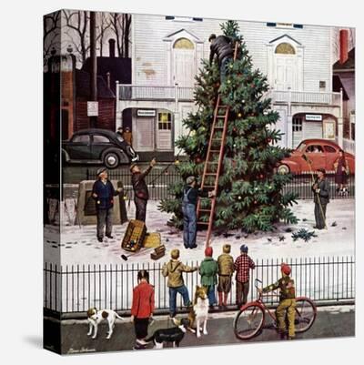 Western Rockin Around the Christmas Tree - 6x6 Canvas Art – Twisted Horn