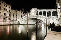 Venice Grand Canal, Rialto Bridge Night View. Italy-stevanzz-Photographic Print