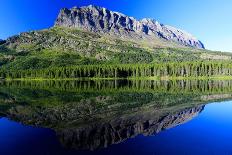 Grinnell Point and Fischercap Lake Mountain Reflection Glacier National Park Montana-Steve Boice-Photographic Print