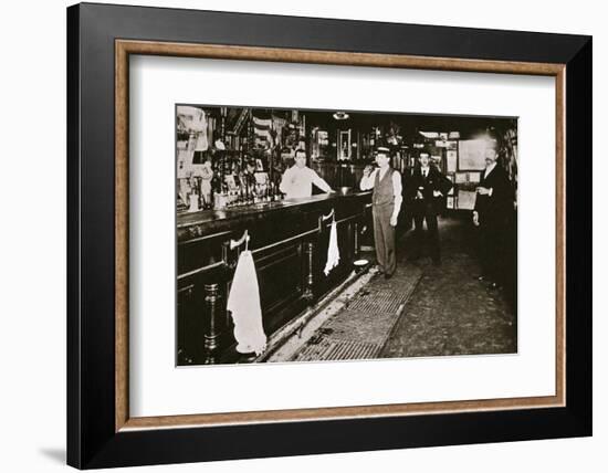 Steve Brodie in his bar, the New York City Tavern, New York City, USA, c1890s-Unknown-Framed Photographic Print