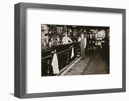 Steve Brodie in his bar, the New York City Tavern, New York City, USA, c1890s-Unknown-Framed Photographic Print