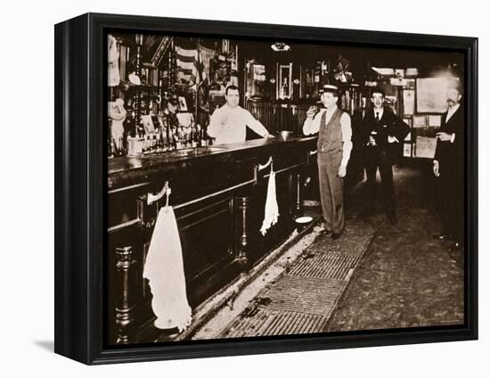 Steve Brodie in His Bar, the New York City Tavern-American Photographer-Framed Premier Image Canvas