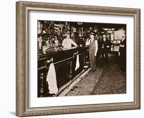 Steve Brodie in His Bar, the New York City Tavern-American Photographer-Framed Photographic Print