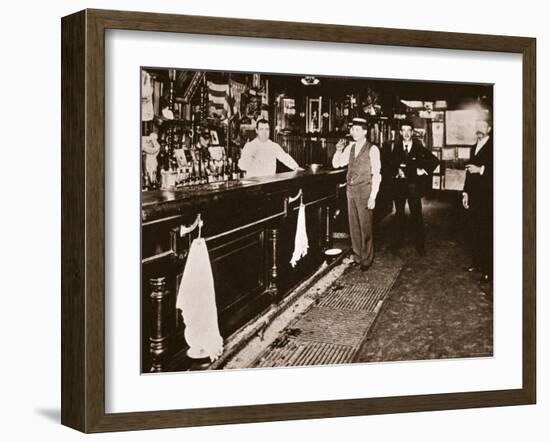 Steve Brodie in His Bar, the New York City Tavern-American Photographer-Framed Photographic Print