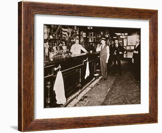 Steve Brodie in His Bar, the New York City Tavern-American Photographer-Framed Photographic Print