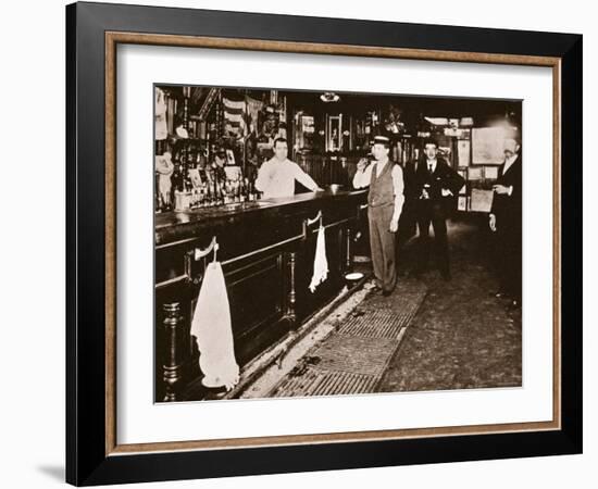 Steve Brodie in His Bar, the New York City Tavern-American Photographer-Framed Photographic Print